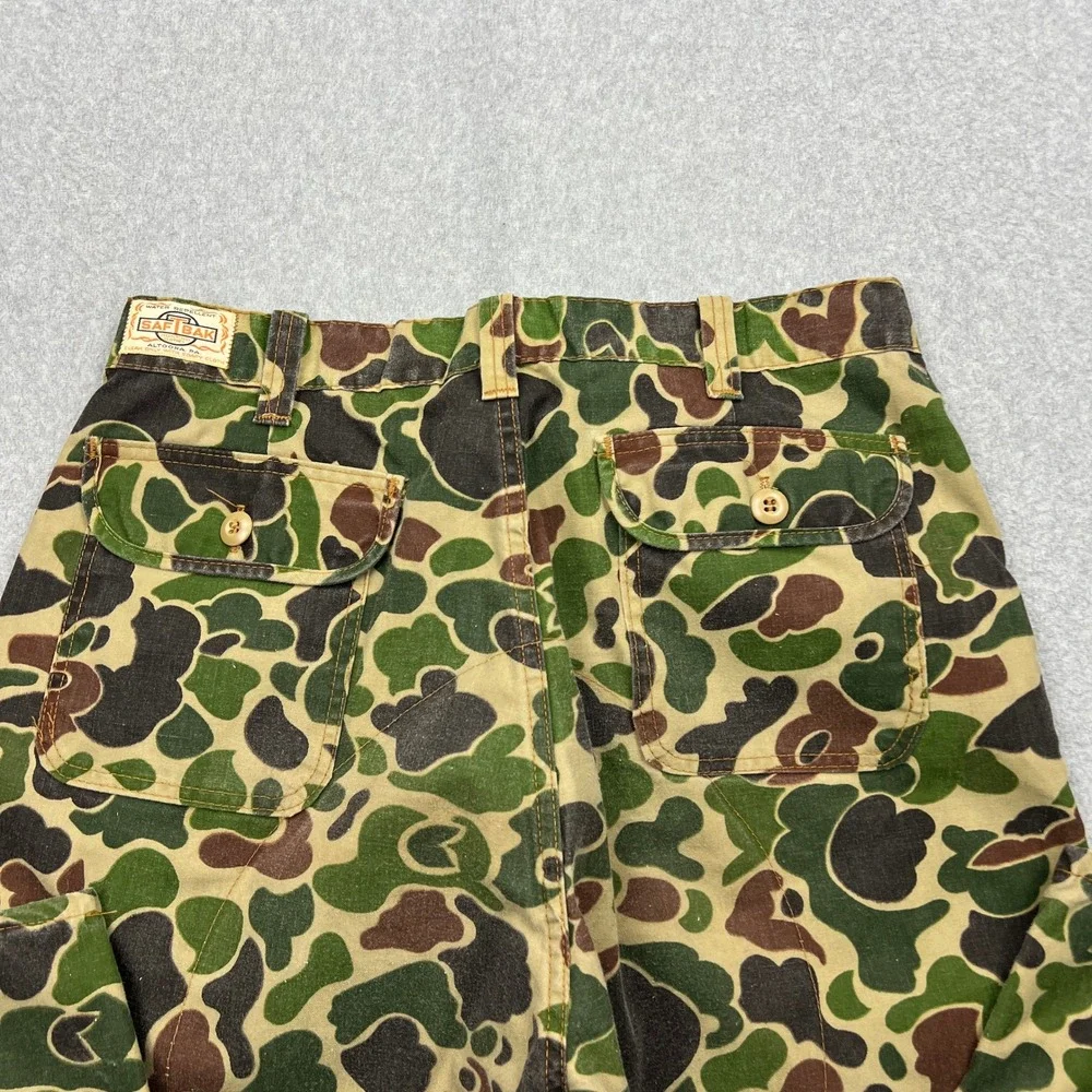 VTG Saf-T-Bak Frog Skin Pants Mens 36x30* Camo Duck Hunt Talon 42 USA Made Retro